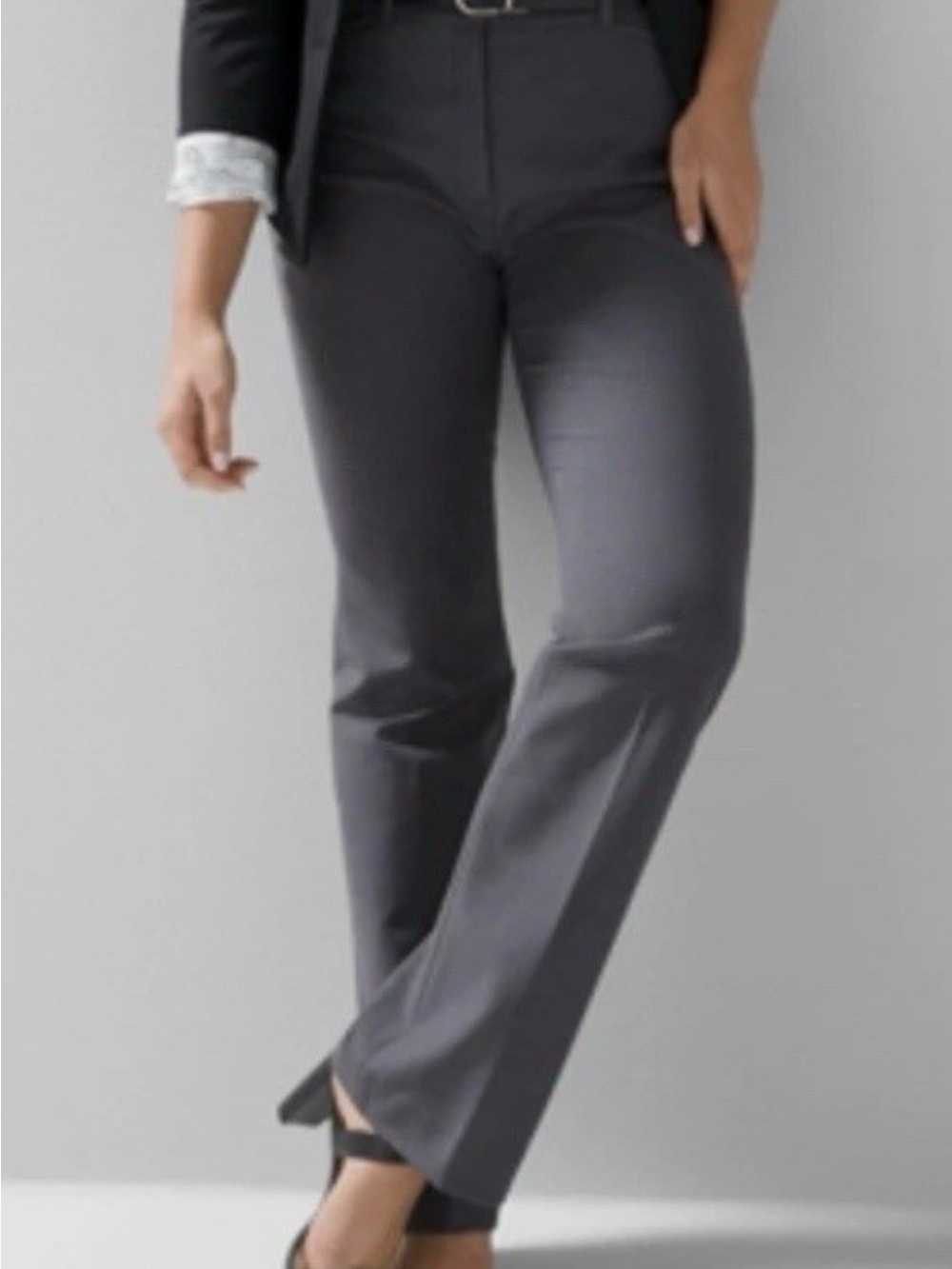White House Black Market NWT Asphalt Gray Curvy Boot-Cut Dress Pants Size 12S